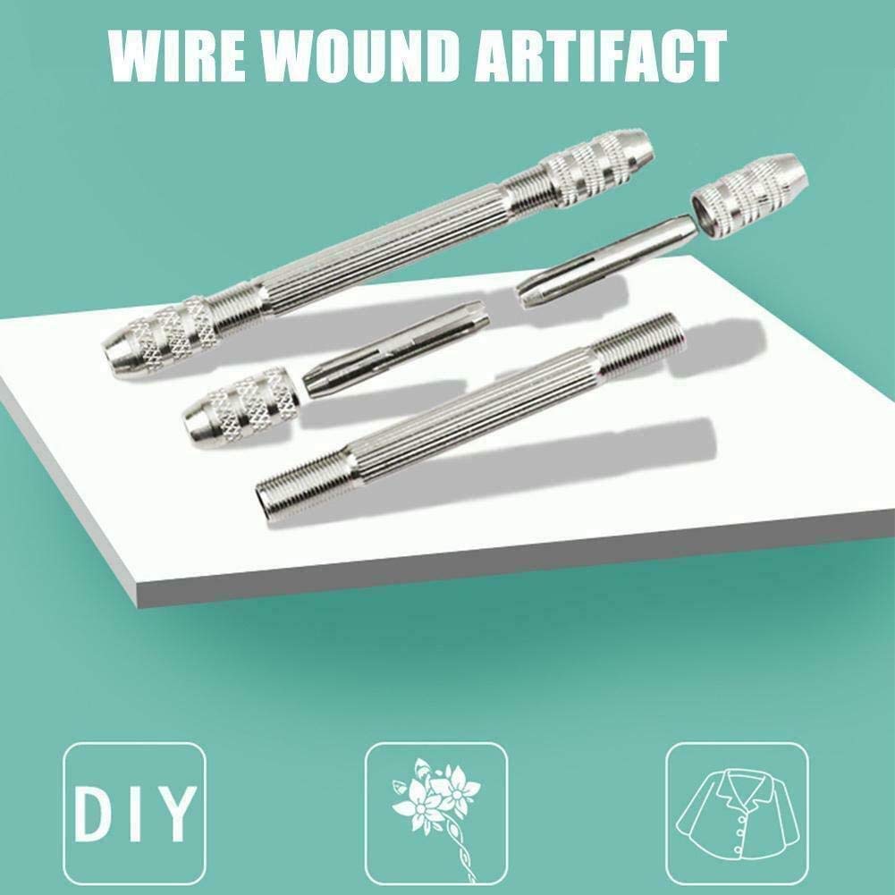 2PCS DIY Jewelry Accessories Twisted Copper Wire Tool Winding Copper Wire Artifact Handmade Antique Jewelry Accessories Mini Pin Vise Jewelry Making Tool (2pcs)