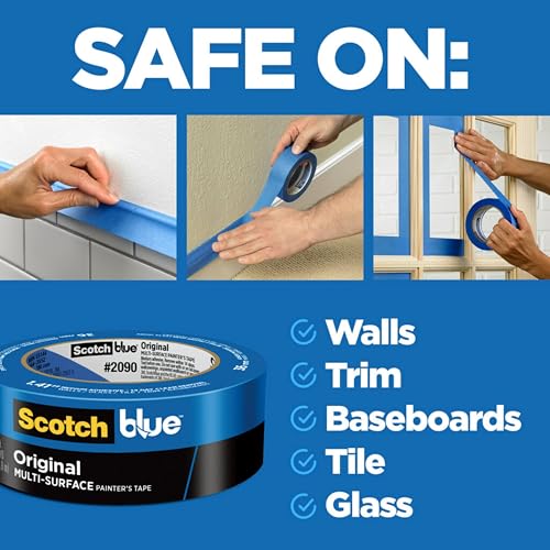 Original Multi-Surface Painter&#39;s Tape, 0.70 Inches x 60 Yards, 1 Roll, Blue, Paint Tape Protects Surfaces and Removes Easily, Multi-Surface Painting Tape for Indoor and Outdoor Use