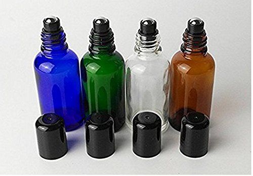 3PCS Transparent Glass Roll on Bottle With Stainless Steel Roller Balls For Essential Oil Perfume Lip Balmââ‚¬â€¹ Eyes Rolling Roll-on Container (100ML/3.4oz)