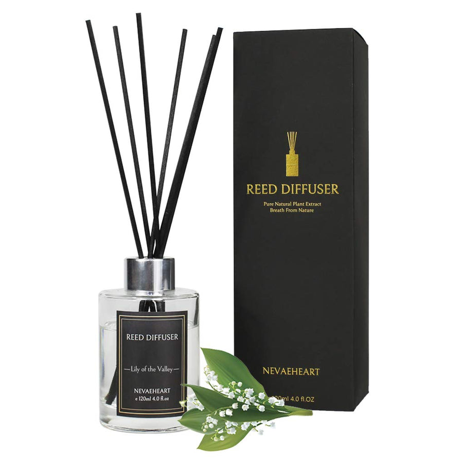 Reed Diffuser, Lily of The Valley Scented Reed Diffuser Set, 4.0 oz (120 ml), Oil Diffuser Sticks, Home Fragrance Products, Fragrance Diffuser