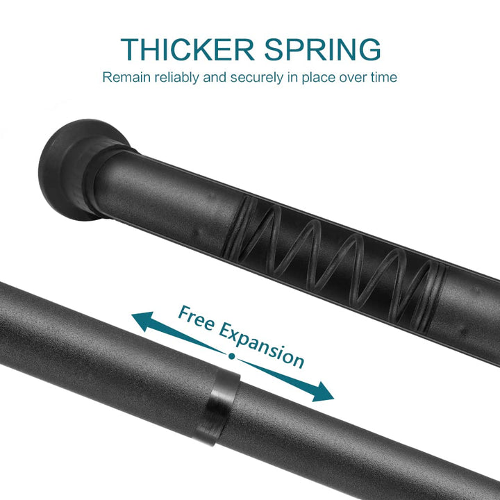 Room Divider Tension Curtain Rod,Tension Shower Window Curtain Rod,No Drilling,Very Secure-122-150 Inch,Black