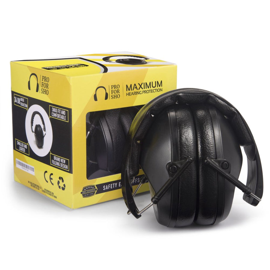 34dB Shooting Ear Protection - Special Designed Ear Muffs Lighter Weight & Maximum Hearing Protection, Black
