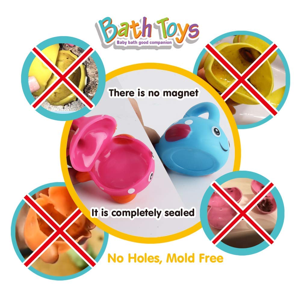 Bath Toys Fishing Games Swimming Whales Bath Time Bathtub Toy for Toddlers Baby Kids Infant Fish Set Age 18months and up