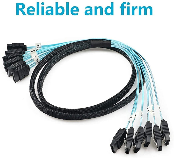 High Speed 6Gbps 6pcs/Set Sata Cable SAS Cable for Server 0.5m