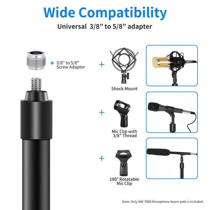 NEEWER NW-7000 Microphone Boom Arm, 3 Section Extendabl