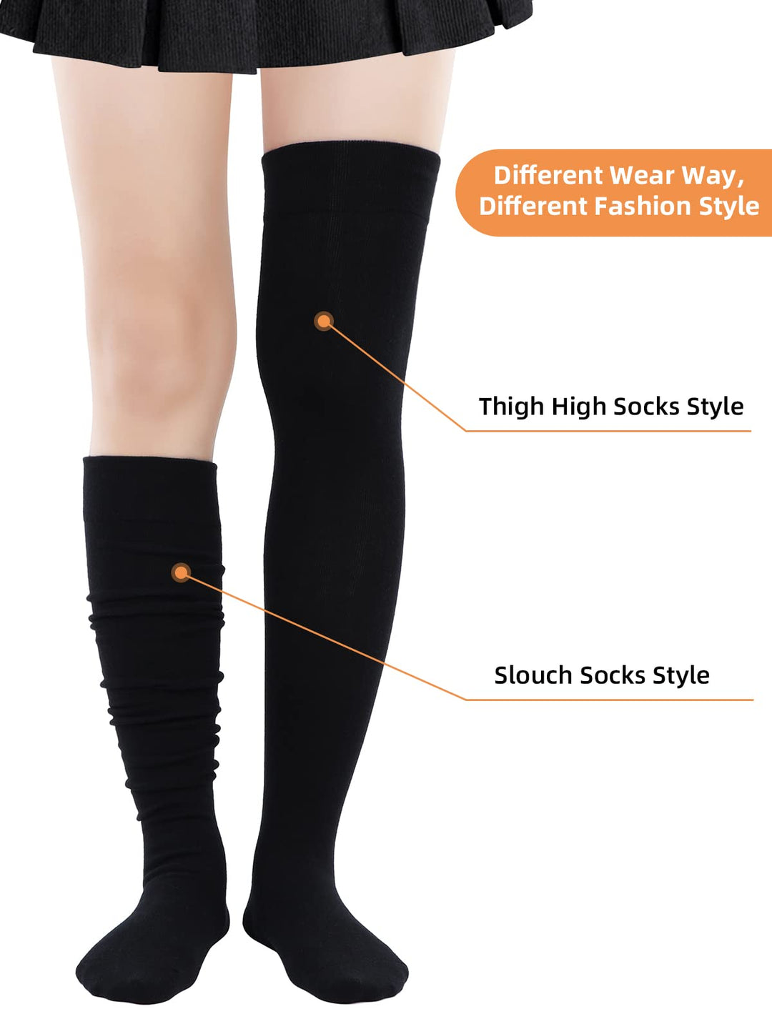 Women Non Slip Thigh High Socks Fashion Tube Stockings above Knee Cosplay Socks