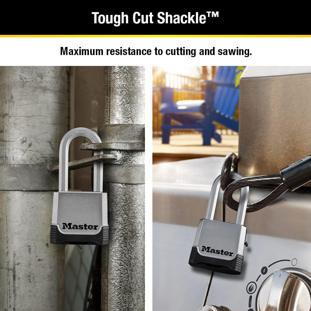 M176XDLH Heavy Duty Outdoor Set Your Own Combination Lock, 1 Pack, Silver