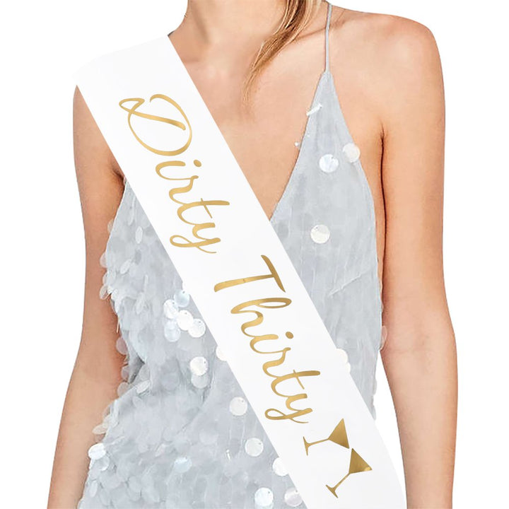 Dirty Thirty Satin Sash - 30th Birthday Sash 30th Birthday Gift Idea for Women Fun Party Sash Birthday Party Favors, Supplies and Decorations
