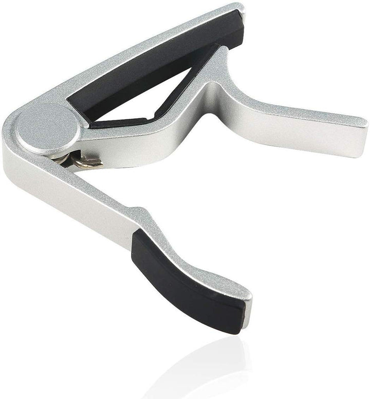 Guitar capo for 6 String Steel Acoustic and Electric Guitars with 5 Picks for Free,Silver
