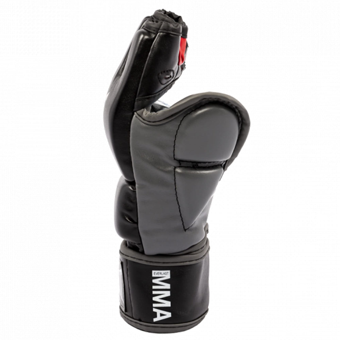 MMA Synthetic Leather Grappling Mitt Work Training Gloves w/Split Thumb Padding, Articulated Finger Ridges, &amp; Full Wrist Wrap Strap, S/M