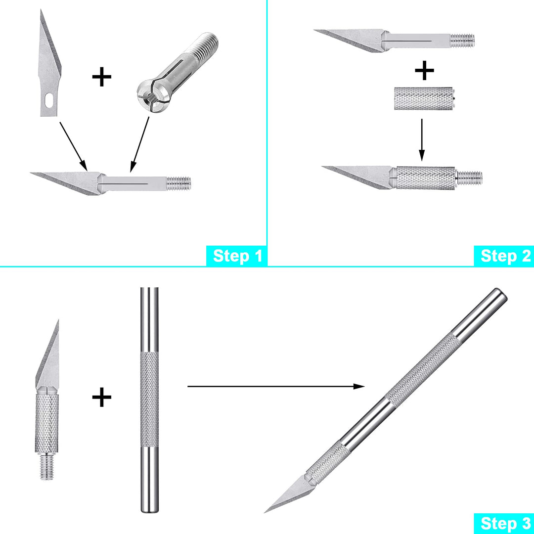 3 Pcs French Nail Cutter for Acrylic Nails,Stainless Steel Smile Line Cutter Manicure Edge Trimmer with Handles French Tip Cutting Knife 5 Spare Blades for Nail