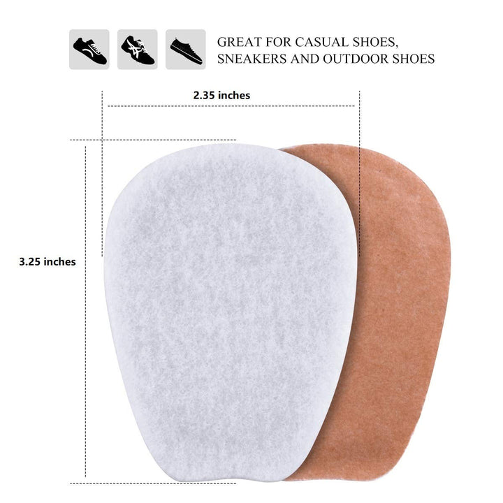 3 Pairs of Large Felt Tongue Pads for Shoes and Boots S