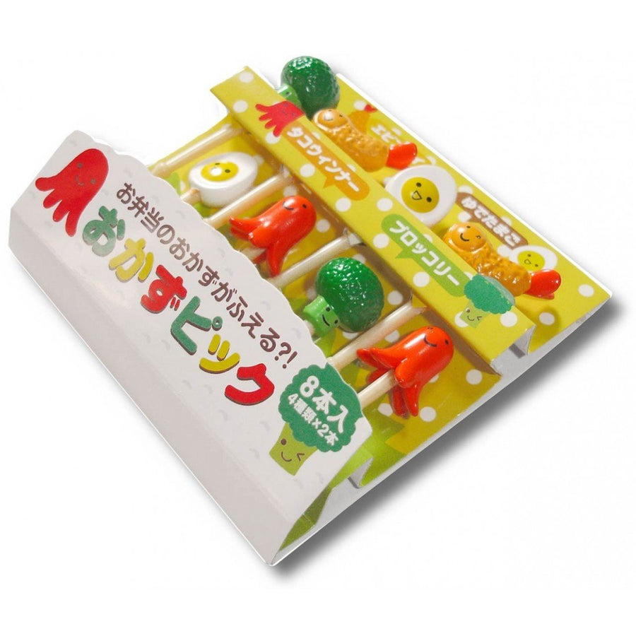 CuteZCute Bento 3D Food Pick, 8-Piece, Broccoli, Octopus, Fried Shrimp, Egg