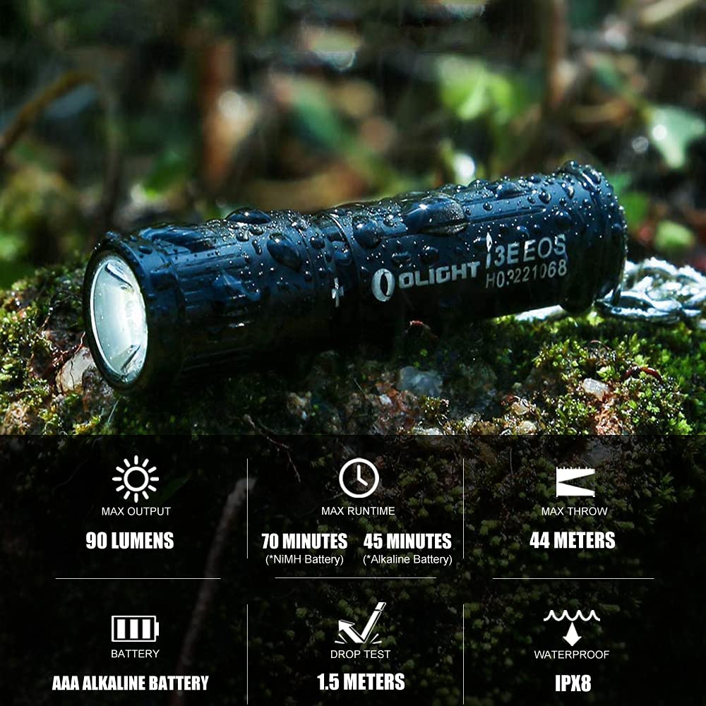 OLIGHT 90 Lumens i3E EOS PMMA TIR Lens AAA Flashlight C