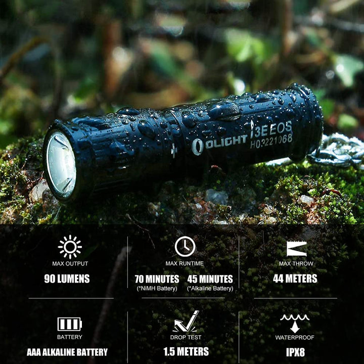 OLIGHT 90 Lumens i3E EOS PMMA TIR Lens AAA Flashlight C