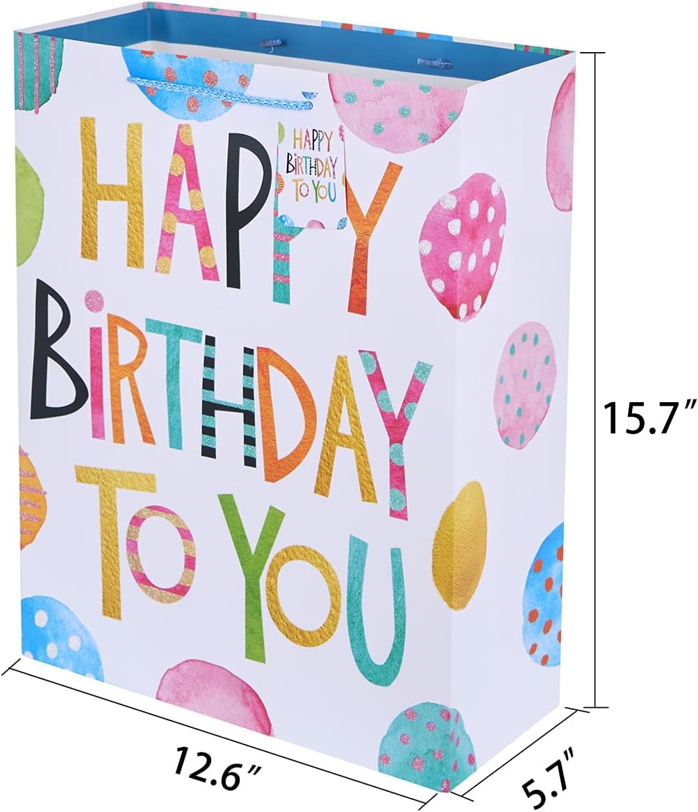 16.5 Extra Large Gift Bags for Birthdays Party with Tis