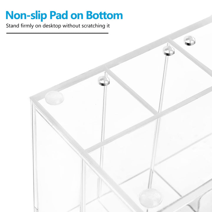 Small Toothbrush Holder for Bathroom, 5 Slots Clear Acrylic Bathroom Accessories Organizer for Small Spaces