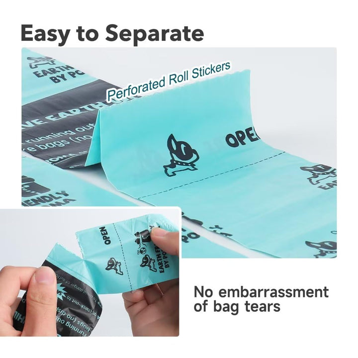 Dog Poop Bags, 8 Rolls Guaranteed Leak-Proof Doggie Poop Bags, Extra Thick Waste Bags, Lavender Scented, 120 Count, Includes Flashlight Bag Dispenser Holder