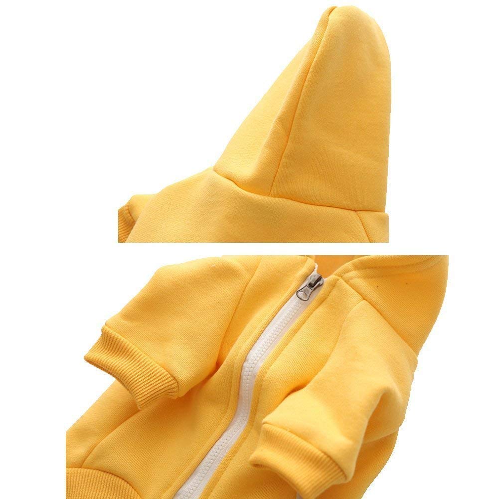 meioro Dog Clothes Hoodies Pet Cat Warm Soft Cotton Zip