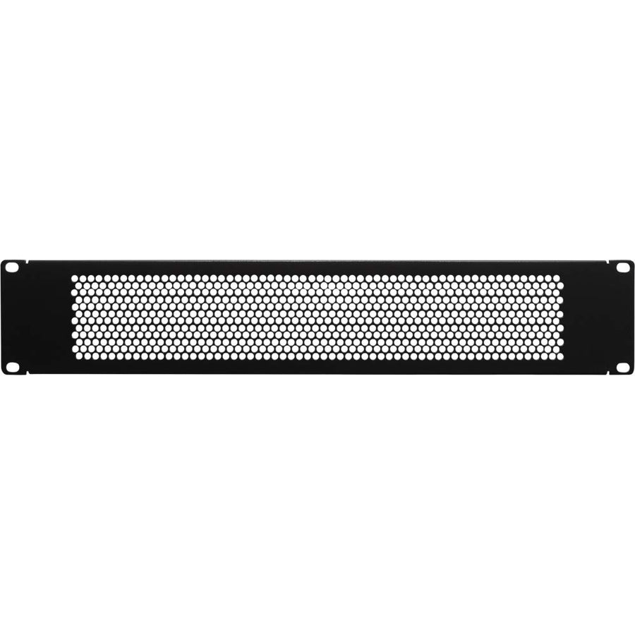 2U Blank Rack Mount Panel Spacer with Venting for 19-Inch Server Network Rack Enclosure Or Cabinet Black