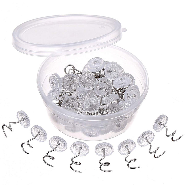 Akstore 60 Pcs Dust Ruffle Pins Bed Skirt Pins Clear He