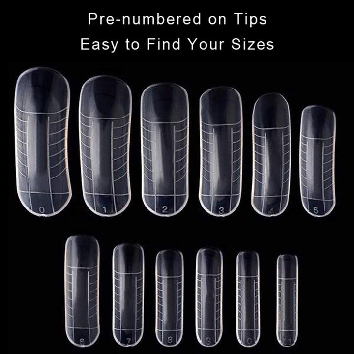 120PCS/Case Dual Forms Nail Mold 12 Size With Scale Gift