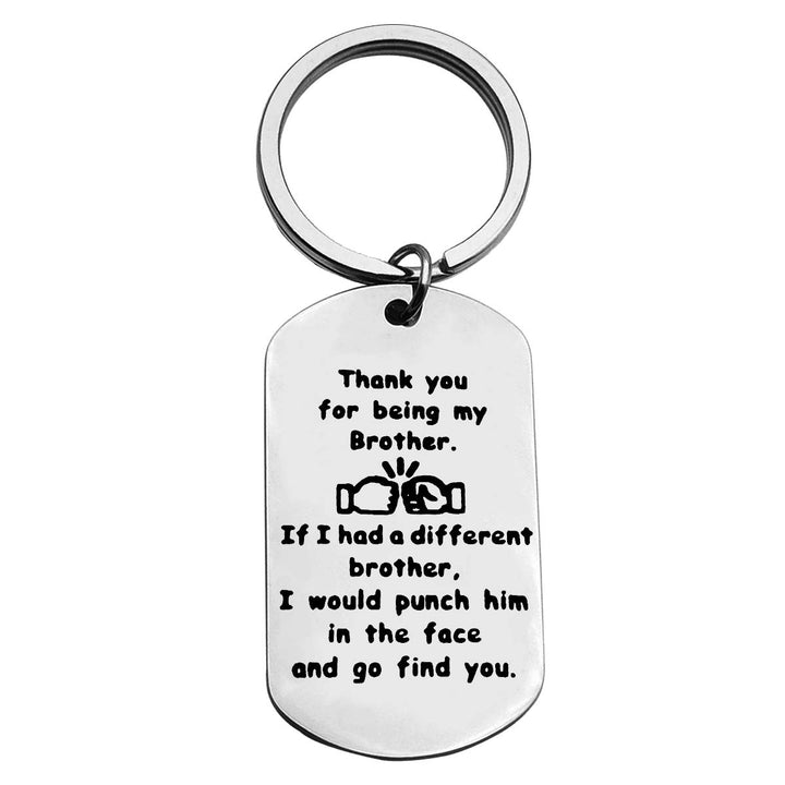 Brother Keychain Funny Brother Gifts from Sister Brother Thank You for Being My Brother Keyring Best Friend Gift Friendship Gifts for Men Wedding Christmas Birthday Gift Brother to Brother Gifts