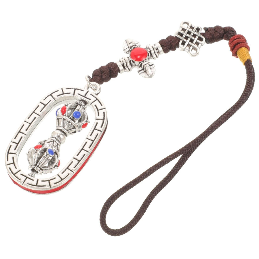 Prayer Wheel Pendant Keychain Car Decor Women Feng Shui Amulet Buddhist Vajra Hanging Ornament Rearview Mirror Charm Backpack Accessory