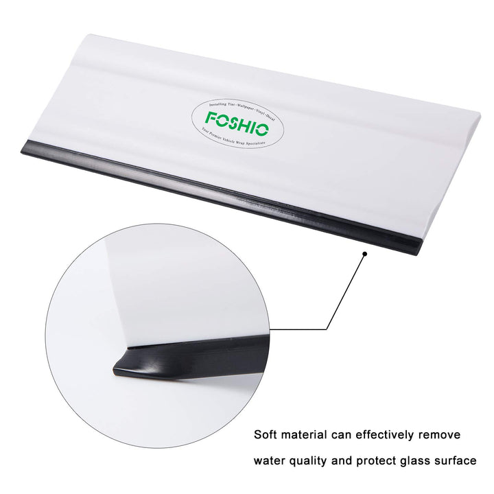 Professional Car Window Tint Installing Scraper 6 Inch Block Squeegee With One Side Soft Black Rubber Edge Car Vinyl Wrapping Application Tool, Pack-3