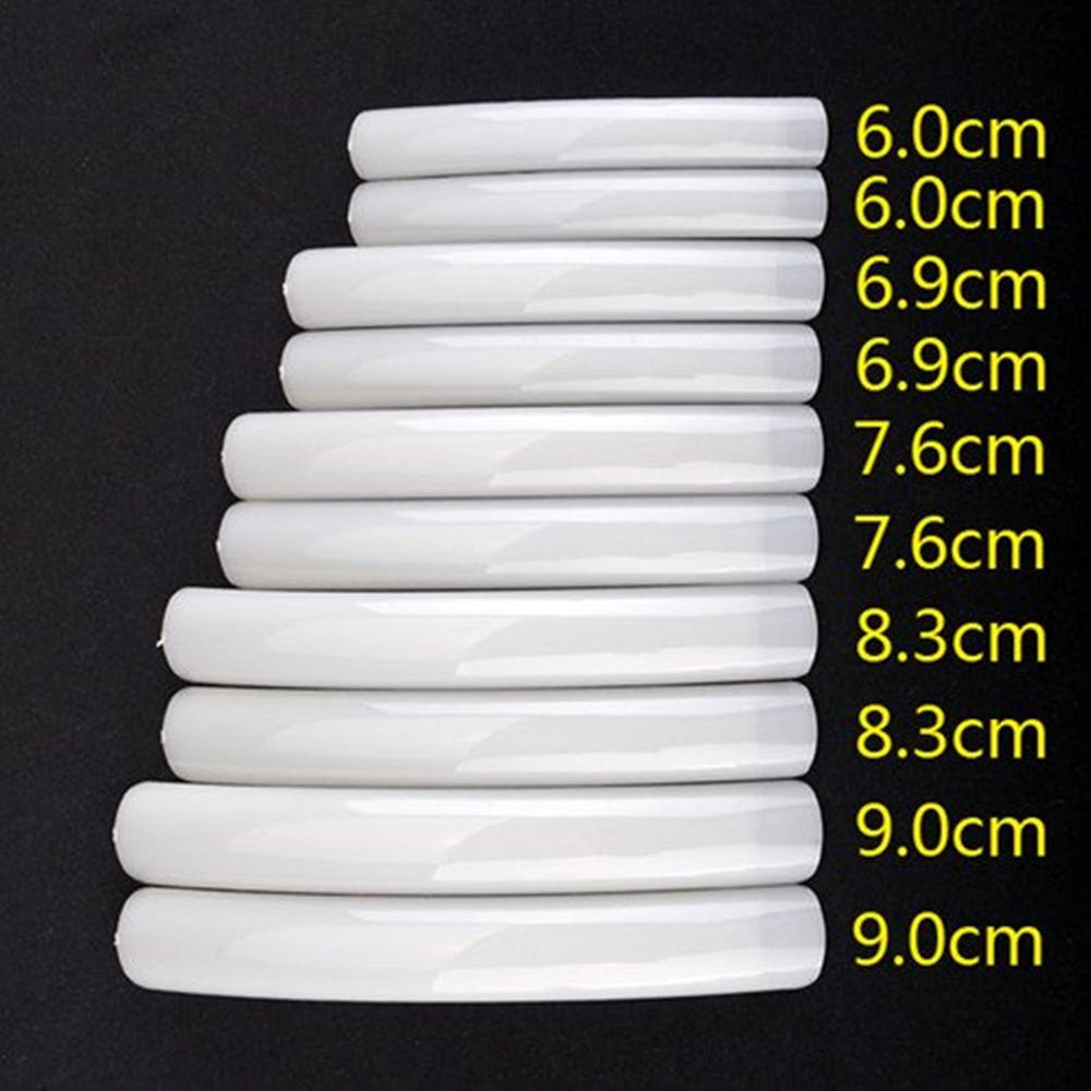 10x Extra Long Acrylic UV Gel French False Nail Art Design Salon Tips Natural
