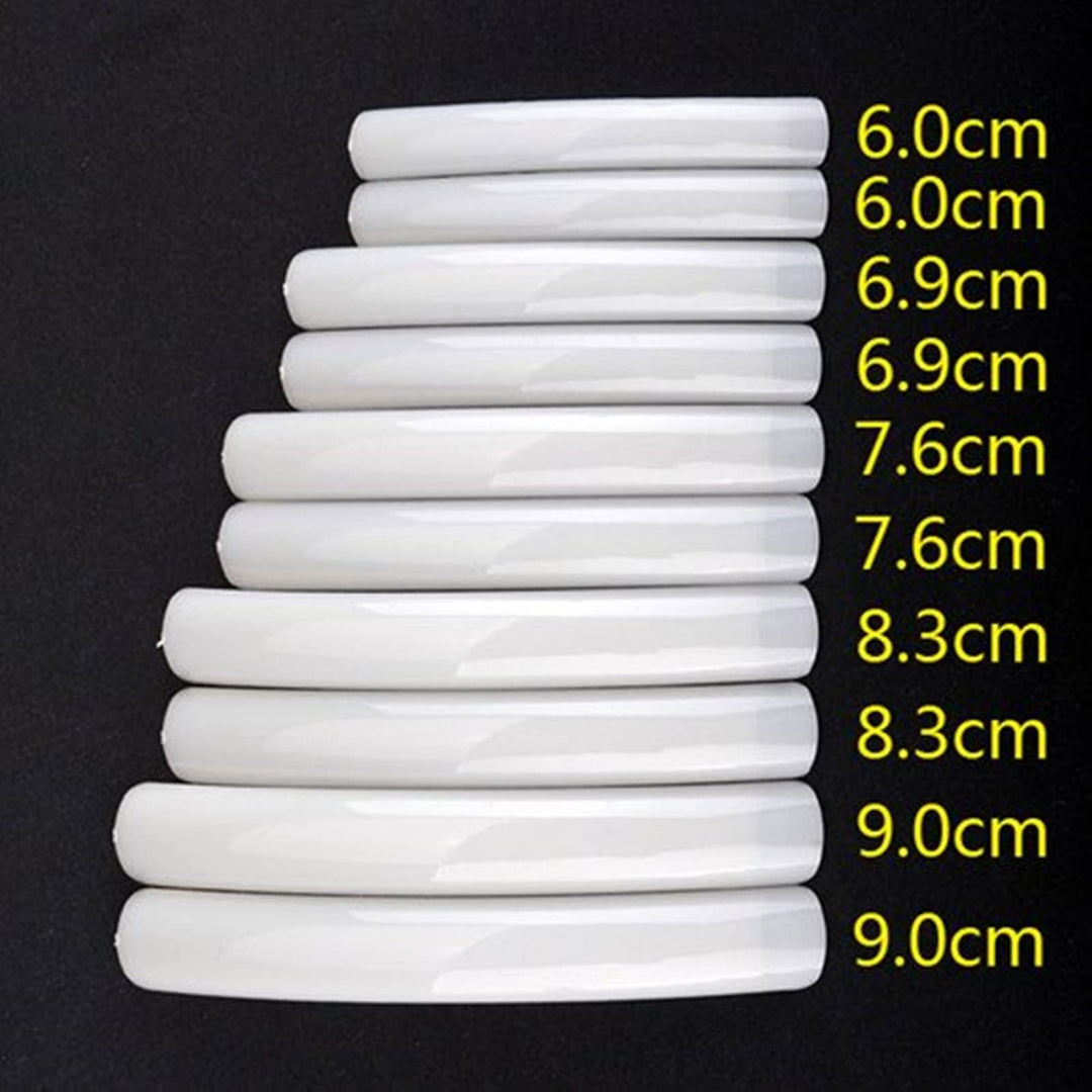 10x Extra Long Acrylic UV Gel French False Nail Art Design Salon Tips Natural by Nicky&#39;s Gift