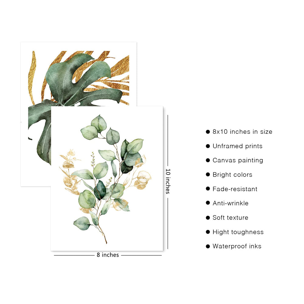 YIXIHOMPT Botanical Boho Wall Art Plant Leaves Watercol