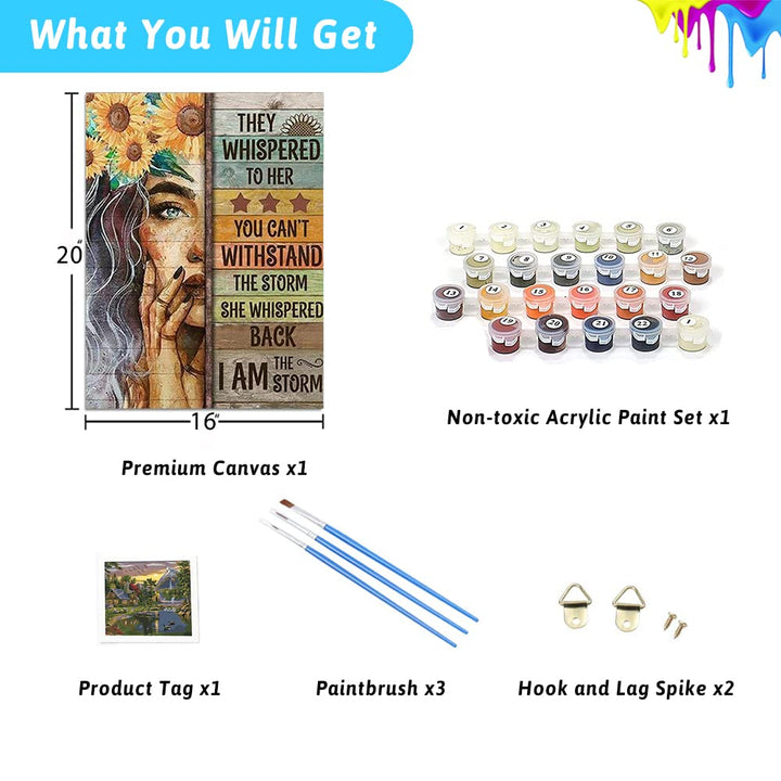Paint by Number for Adults Beginner Inspirational DIY Acrylic Paint by Numbes Kits - Digital Adult Paint by Number for Home Wall Decor Gift 16x20 (No Frame)