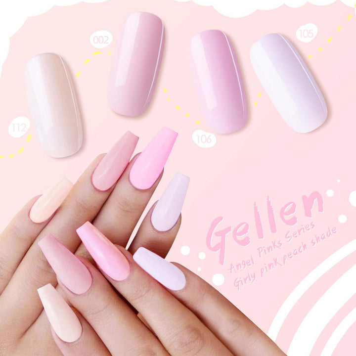 Gel Nail Polish Set, Mint Color Sky Series 6 Colors Gel Polish - Fresh Blue White Mint Silver Tone, Soak Off Nail Art Gel Manicure Kit