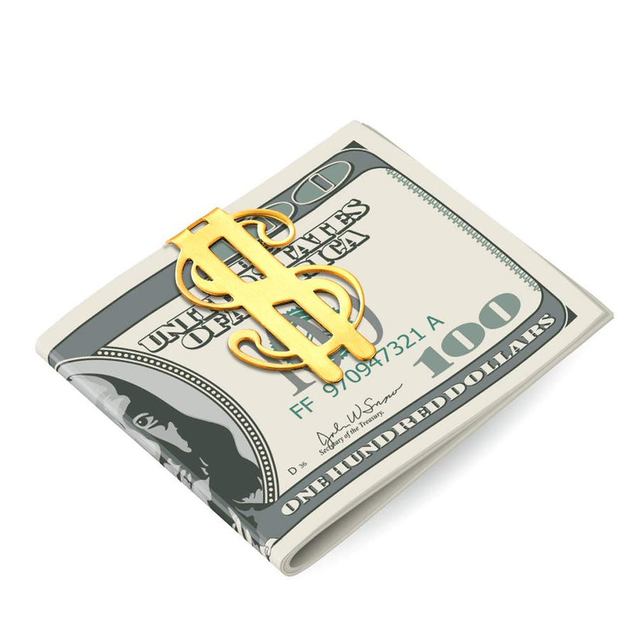 Gold Money Clips For Men Women Fathers Day Gift 18K Gold Plated Stainless Steel Metal Titanium Dollar Money Clip