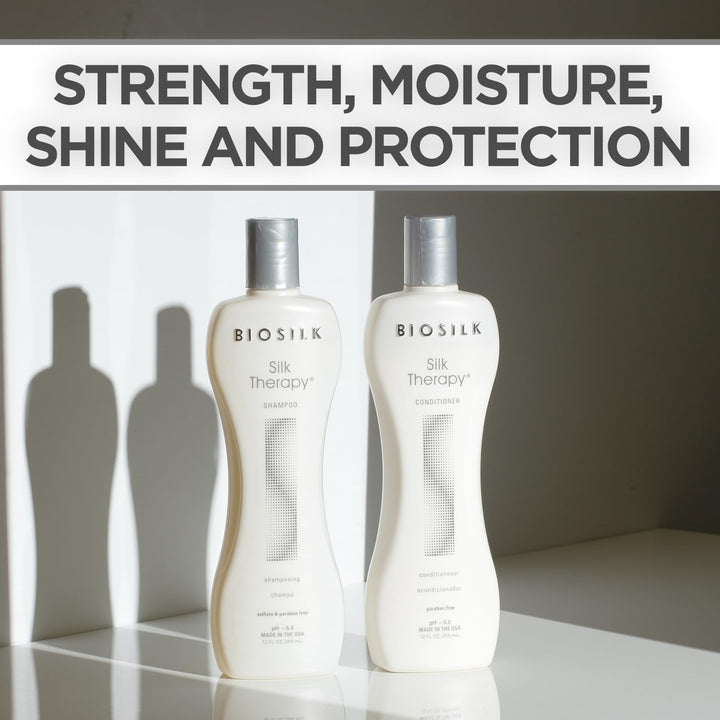 Silk Therapy Duo Set Shampoo &amp; Conditioner, Gentle Cleansing Haircare For Amazing Shine, Sulfate, Paraben, &amp; Cruelty-Free, 12 Oz (Pack of 2)