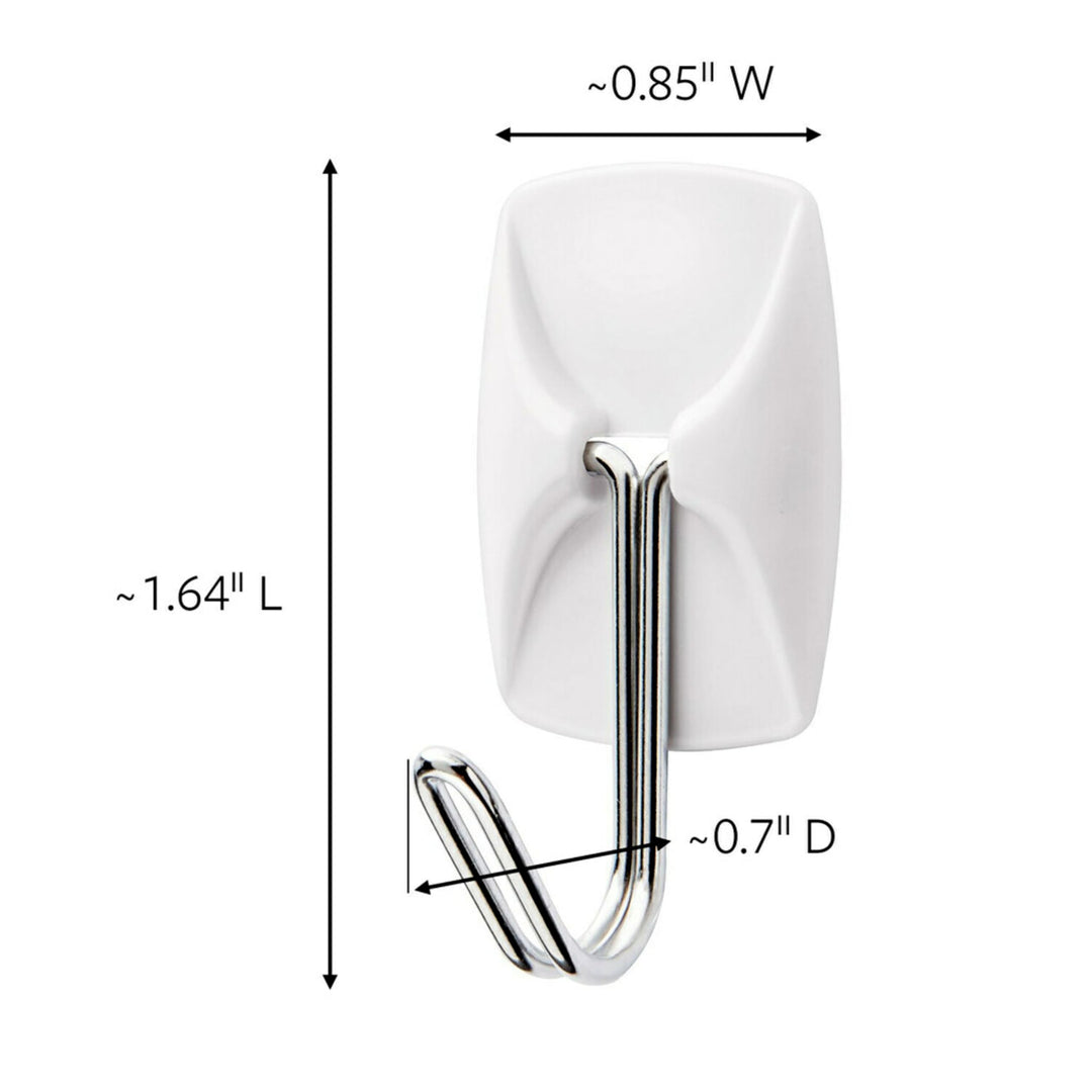 Small Wire Toggle Hooks, Damage Free Hanging Wall Hooks with Adhesive Strips, No Tools Wall Hooks for Hanging Organizational Items in Living Spaces, 28 White Hooks and 32 Strips