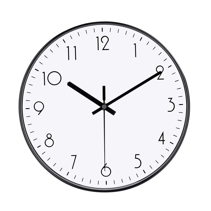 12&#39;&#39; Modern Wall Clock Silent Non-Ticking Quality Quartz Movement Powered by Battery, Easy to Watch, Ldeal for Decorating Bedroom, Kitchen, School, Office