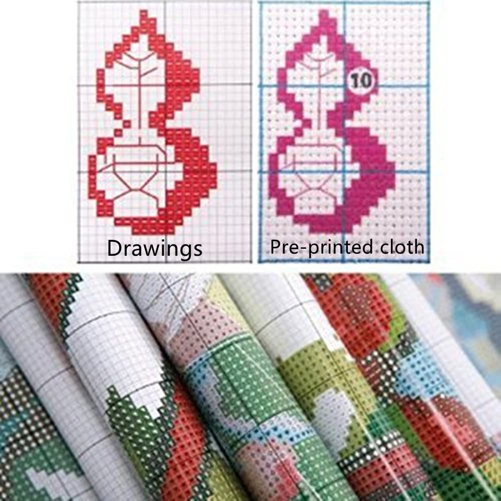Stamped Cross Stitch Kits Preprinted Pattern Full Range of Embroidery Starter Kits for Beginner Adults Religious Figure (Stamped 14CT)