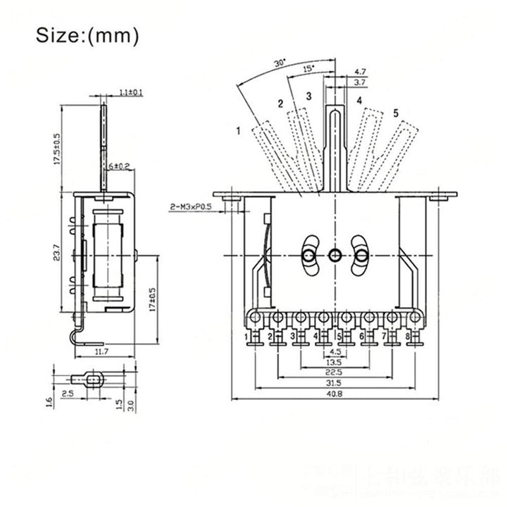 Prewired Guitar Wiring Harness Electronics Kit, 2T1V 500K Pots Control Knobs 5-Way Switch with Jack Compatible for Strat Style Guitar Replacements, Cream Cap