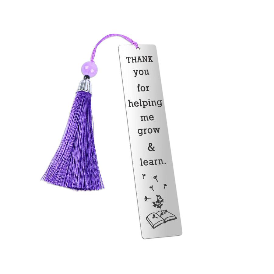 Teacher Appreciation Gifts for Women Teacher Bookmark Valentine's Day Gifts Christmas Gifts Graduation Gifts Thank You Gifts for Teacher (Thank You for Helping me Grow & Learn)