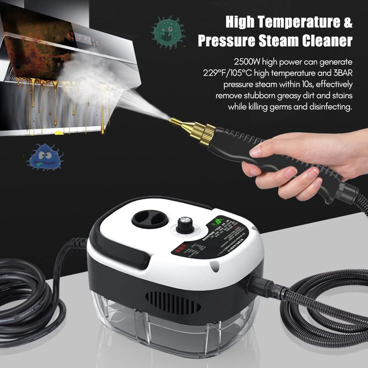 Steam Cleaner,2500W High Temperature Pressurized Steam Cleaner,Portable Steam Cleaning Machine,10S Fast Heating,with 3 Brush Heads