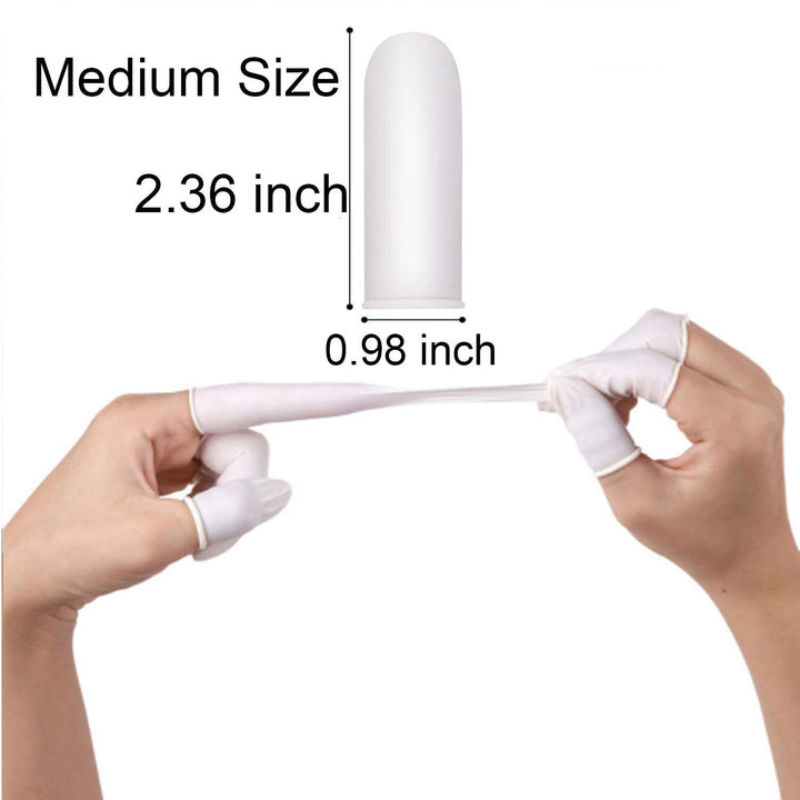 Hulless 200 pcs Disposable Latex Finger Cots, 4 Mil Thi