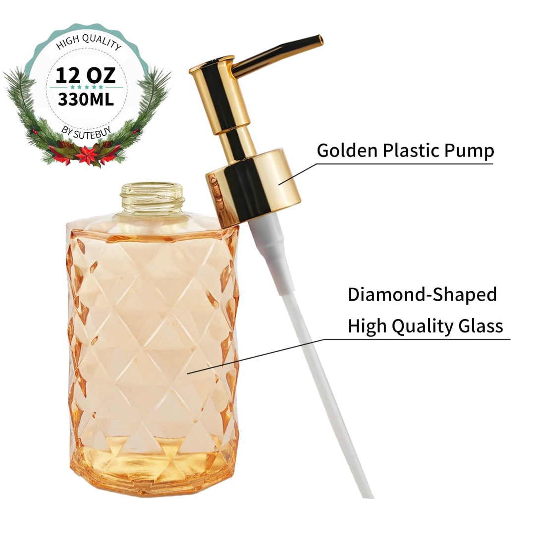 Orange Soap Dispenser with Pump Hand Soap Dispenser for Kitchen Bathroom Decorative Soap Dispenser Orange Soap Dispenser Christmas Decorations Dish Dispenser Bottle for Kitchen Sink