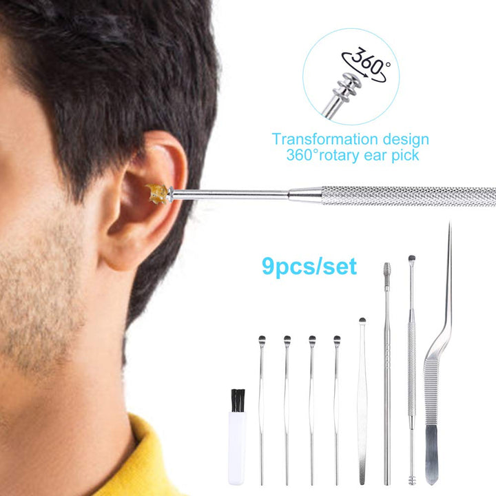 9Pcs Okom Ear Wax Removal Tool, Upgrade Ear Cleaner, Pr