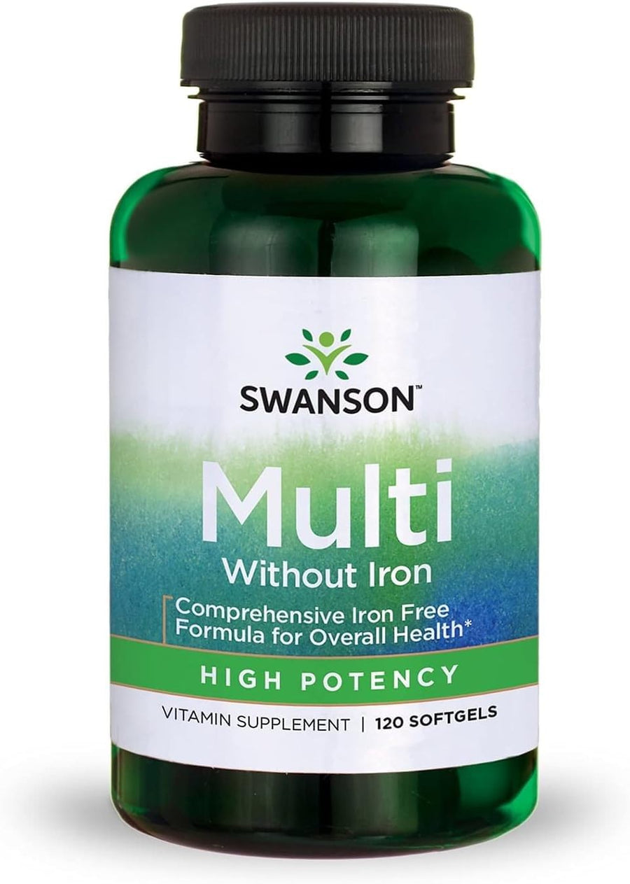 Multi Without Iron Multivitamin Health Supplement Iron-Free Formula 120 Softgels Sgels