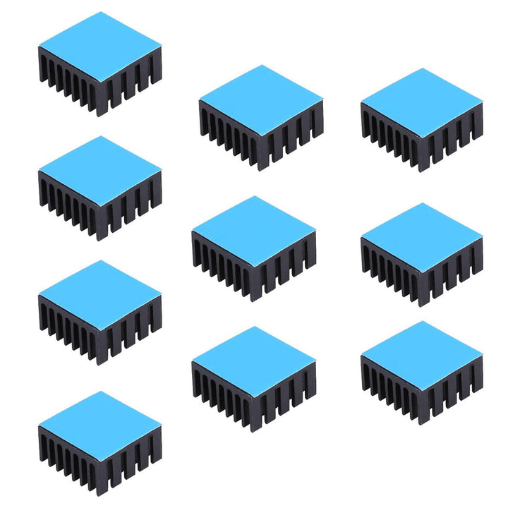 10PCS 20mm Heatsink Kit 20x20x10mm/ 0.79x0.79x0.39inch with Thermal Conductive Adhesive Tape, Cooler Heat Sink for Cooling GPU IC Chips VRAM VGA RAM (20mmx20mmx10mm)