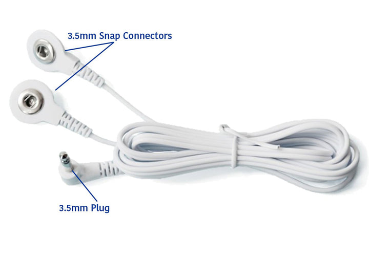 Tens Replacement Lead Wires, 2 Snap Connectors (2 Pack)