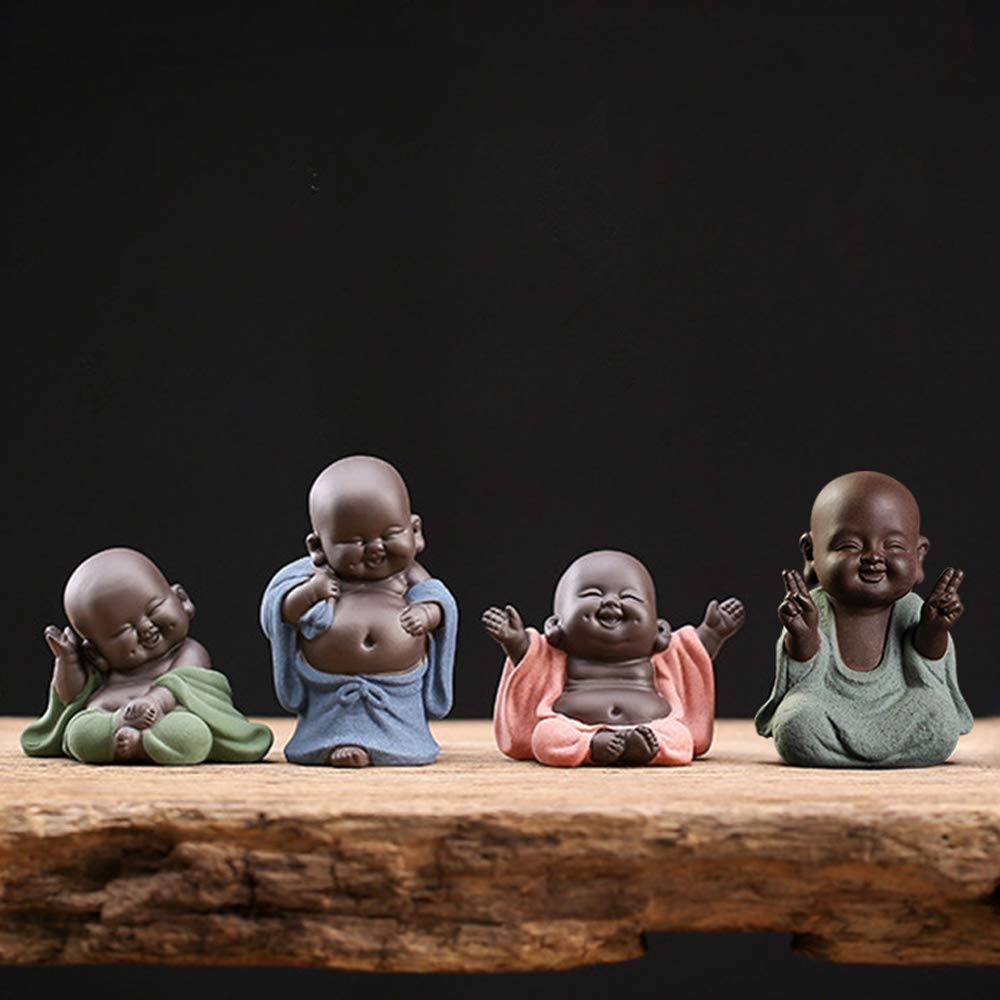 Kingzhuo A Collection of 4 Cutie Buddhas - Red Smiling,