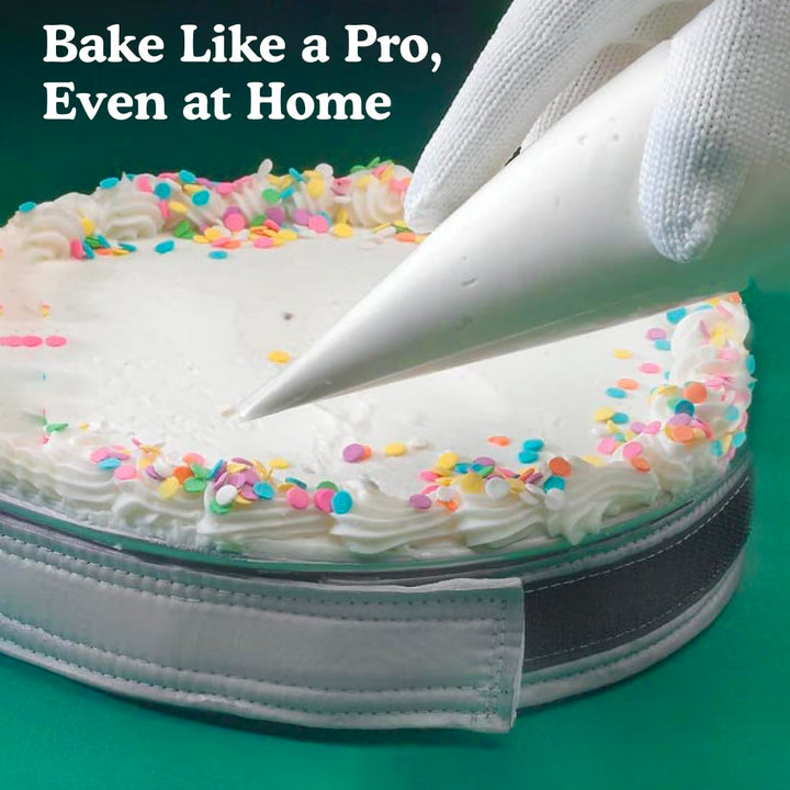 EvenBake CakeStrips, Aluminized Cotton Band with Secure Velcro-like Closure to Create Moist, Even Layers, Pack of 2, Silver, 30, fit 8-9 cake pans